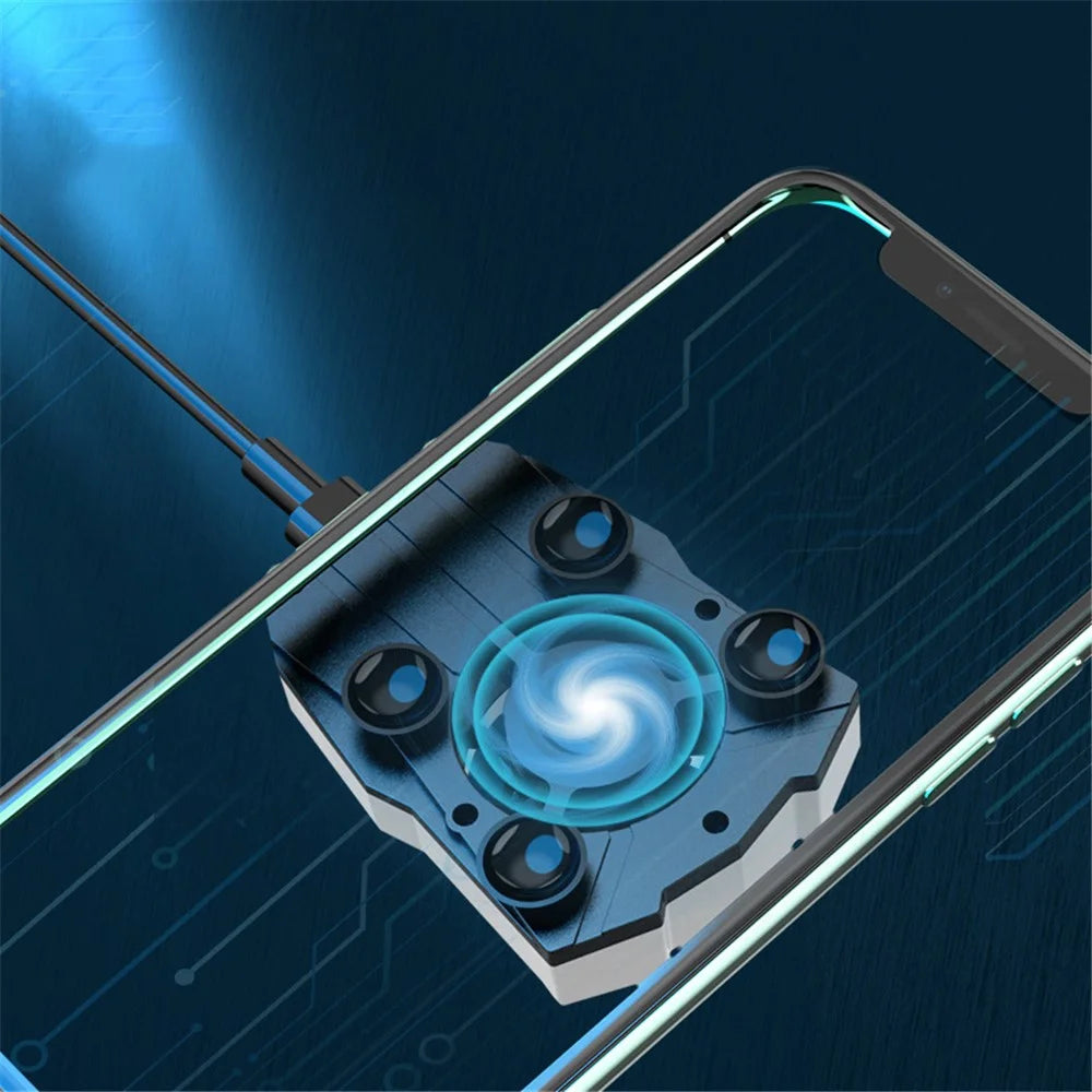 P10 Portable Mobile Phone Cooling Fan Gaming Radiator Suction Cup Cooler - Black - 3