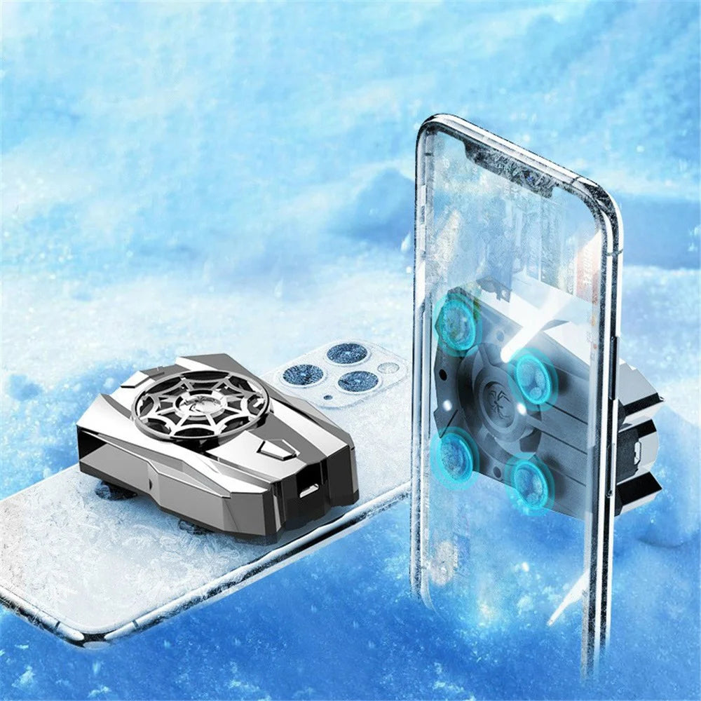 P10 Portable Mobile Phone Cooling Fan Gaming Radiator Suction Cup Cooler - Black - 4