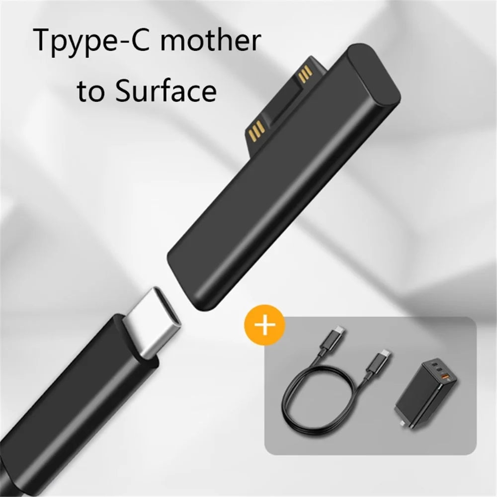 Type-C Female PD Converter USB C Adapter for Microsoft Surface Pro 3 / 4 / 5 / 6 - 3