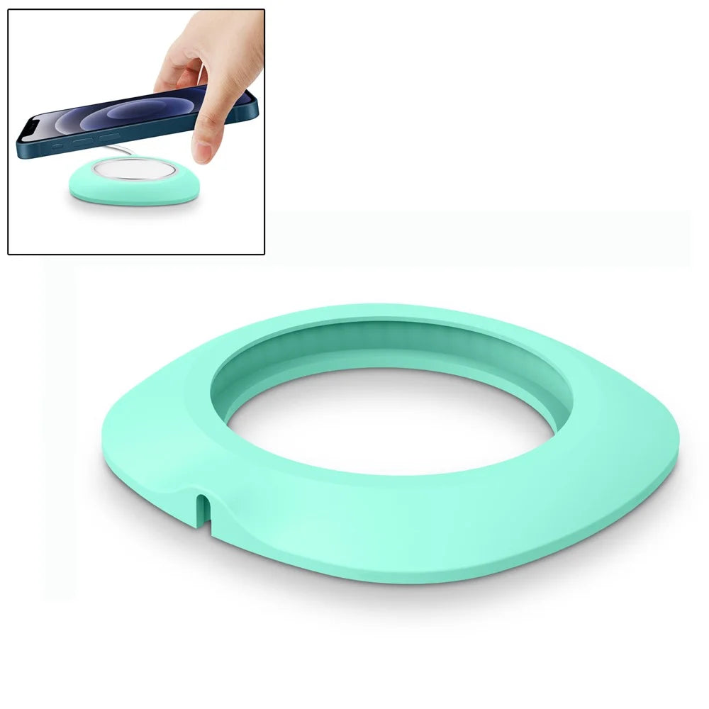 Desk Silicone Protective Case Rim Sleeve for Magsafe Wireless Charger - Green - 1
