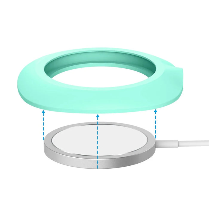 Desk Silicone Protective Case Rim Sleeve for Magsafe Wireless Charger - Green - 4