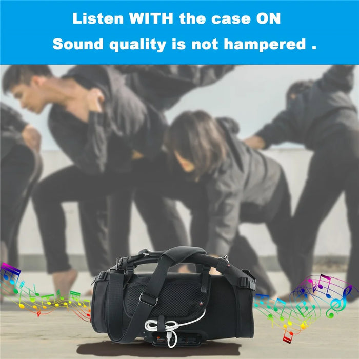 Bluetooth-compatible Speaker Protective Case with Side Pocket Removable Shoulder Strap for JBL Boombox - 5