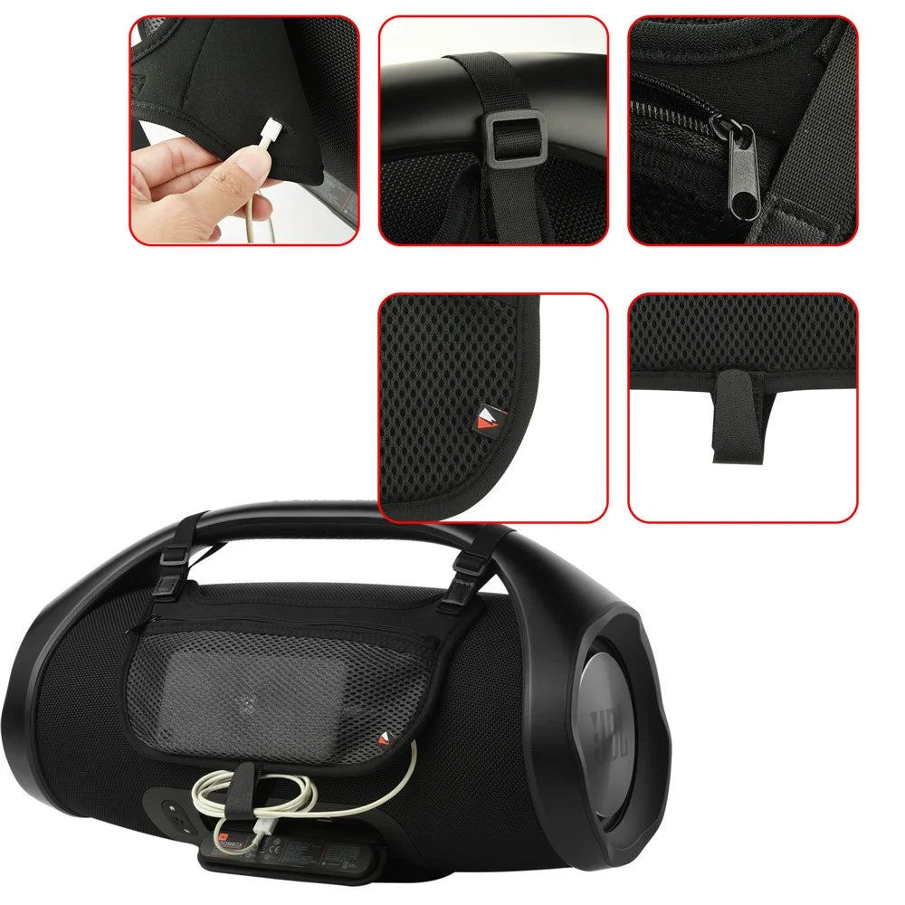 Phone Storage Pouch Side Mesh Pocket for JBL Boombox Bluetooth-compatible Speaker - 4