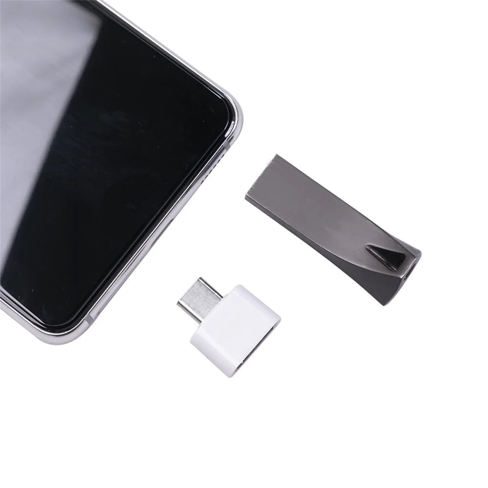1344T Type C OTG USB 3.1 to USB 2.0 Adapter Connector High Speed Cell Phone Converter for Samsung Hauwei - Black - 5