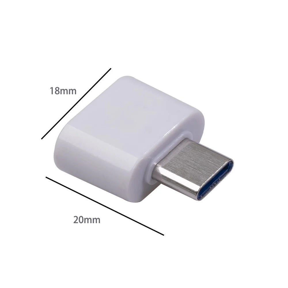 1344T Type C OTG USB 3.1 to USB 2.0 Adapter Connector High Speed Cell Phone Converter for Samsung Hauwei - Black - 7