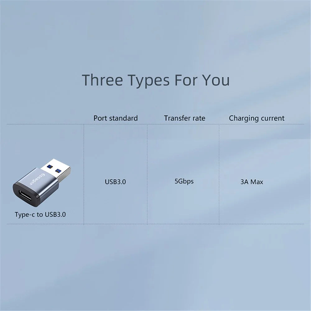 ESSAGER USB 3.0 OTG Adapter Type-C Female to USB Male Connector USB-C Charging Data Transfer Converter - 4