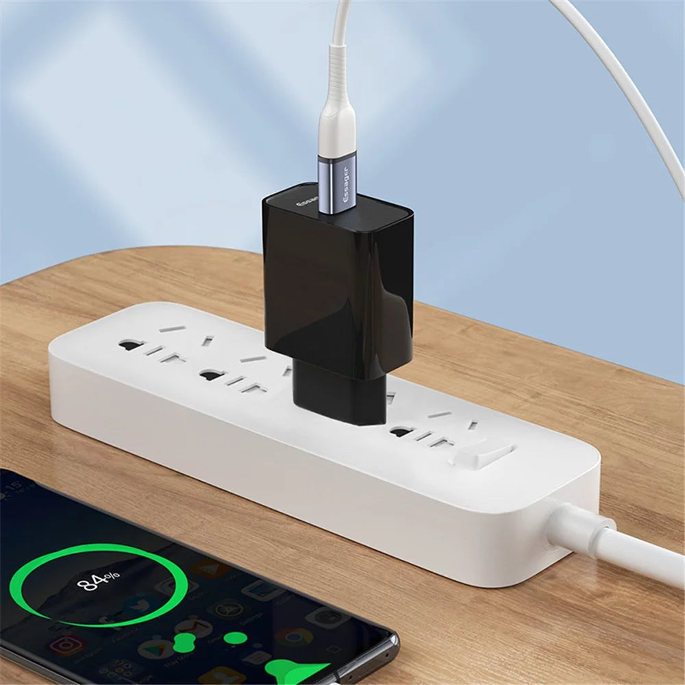 ESSAGER USB 2.0 OTG Adapter Micro USB Female to Type-C USB 3.1 Male Converter Support Charging Data Transmission - 2