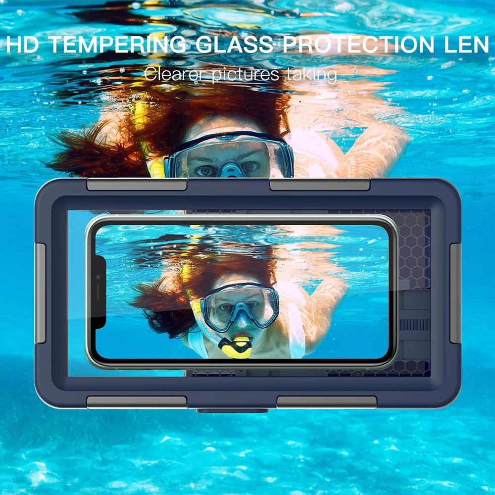 SHELLBOX Diving Case II 15m Underwater Universal Full Body Phone Shell IPX8 Waterproof Cover with Anti-Lost Rope - Blue - 6