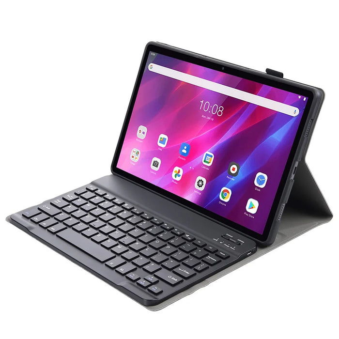 AK10 Detachable 2-in-1 Leather Stand Case with Bluetooth Keyboard for Lenovo Tab K10 TB-X6C6X - Black - 3