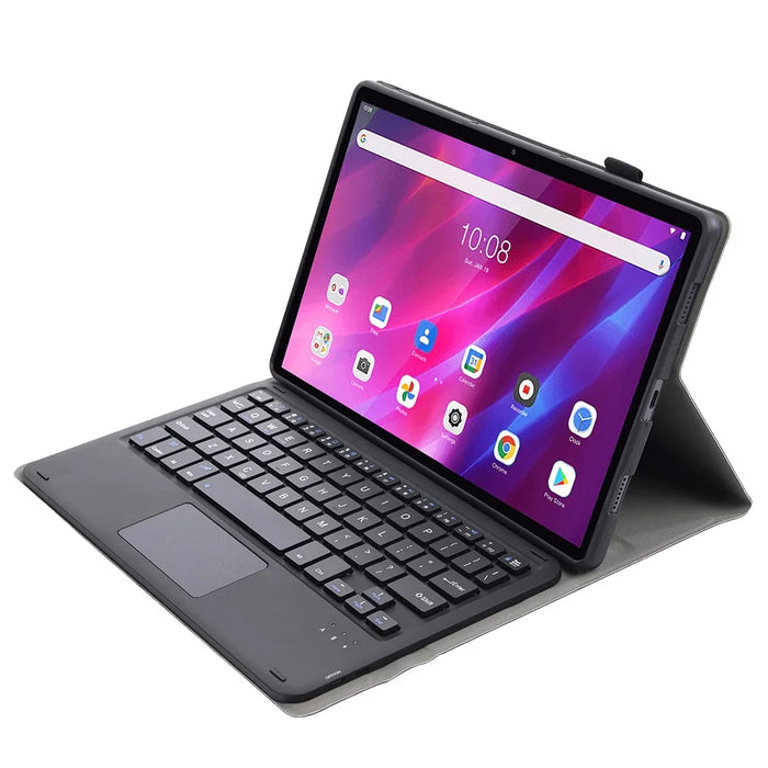 AK10-A Leather Stand Case Bluetooth-compatible Keyboard with Touchpad for Lenovo Tab K10 TB-X6C6X - Black - 3