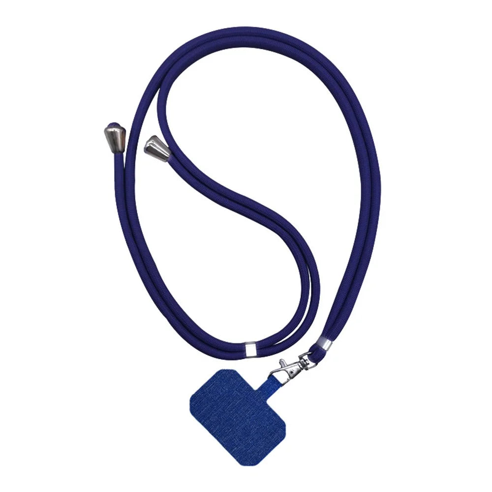 5 Sets/Pack Detachable Adjustable Phone Lanyard Anti-lost Badges Tether Patches Mobile Ropes Neck Straps - Dark Blue - 1