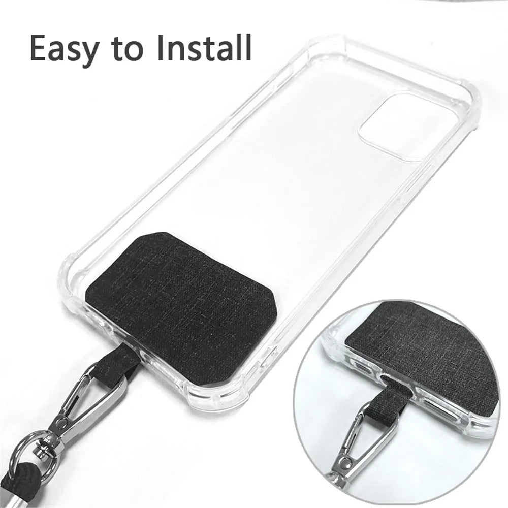 5 Sets/Pack Detachable Adjustable Phone Lanyard Anti-lost Badges Tether Patches Mobile Ropes Neck Straps - Dark Blue - 3