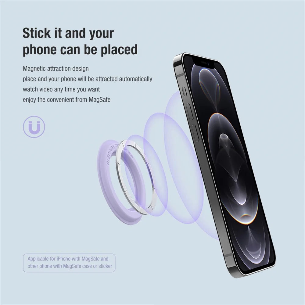 NILLKIN 2Pcs Slim and Compact  Strong Magnet Absorption SnapHold Magnetic Sticker for Smartphones - Black - 3