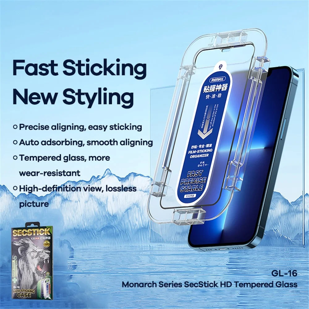 REMAX Monarch Series Tempered Glass Phone Screen Film Installation Frame Shell for iPhone 12 mini 5.4 inch - 2