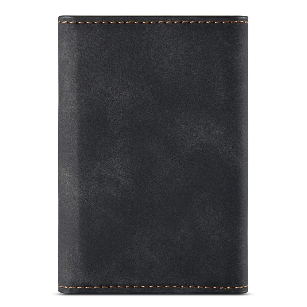 DG.MING M1 Series PU Leather Magnetic Absorption Closure Tri-Fold Pocket Wallet Cash Card Holder Coin Purse - Black - 3