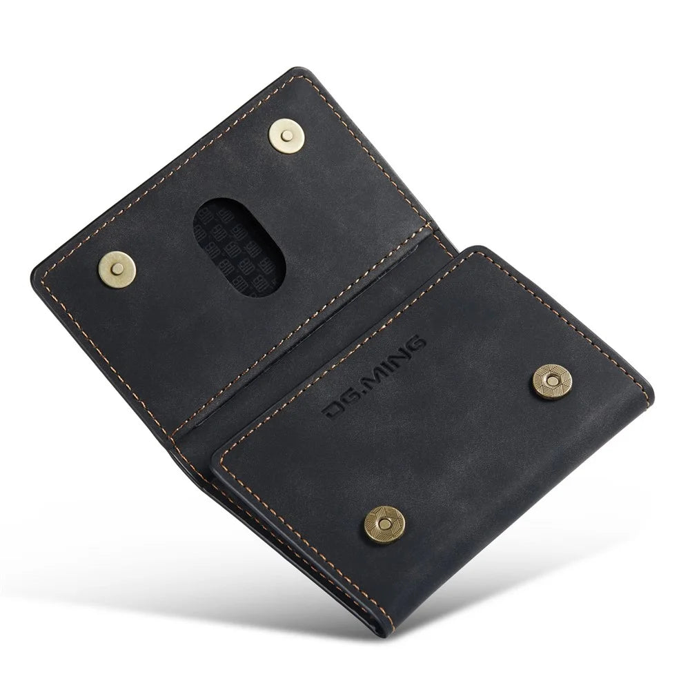 DG.MING M2 Series PU Leather Tri-Fold Multiple Card Slots Holder Pocket Purse - Black - 4