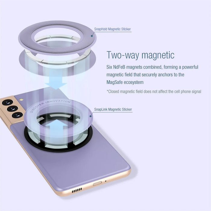 NILLKIN 2Pcs Universal Mobile Phone Round Magnetic Sticker Rings for Magsafe Wireless Charger - Blue - 4