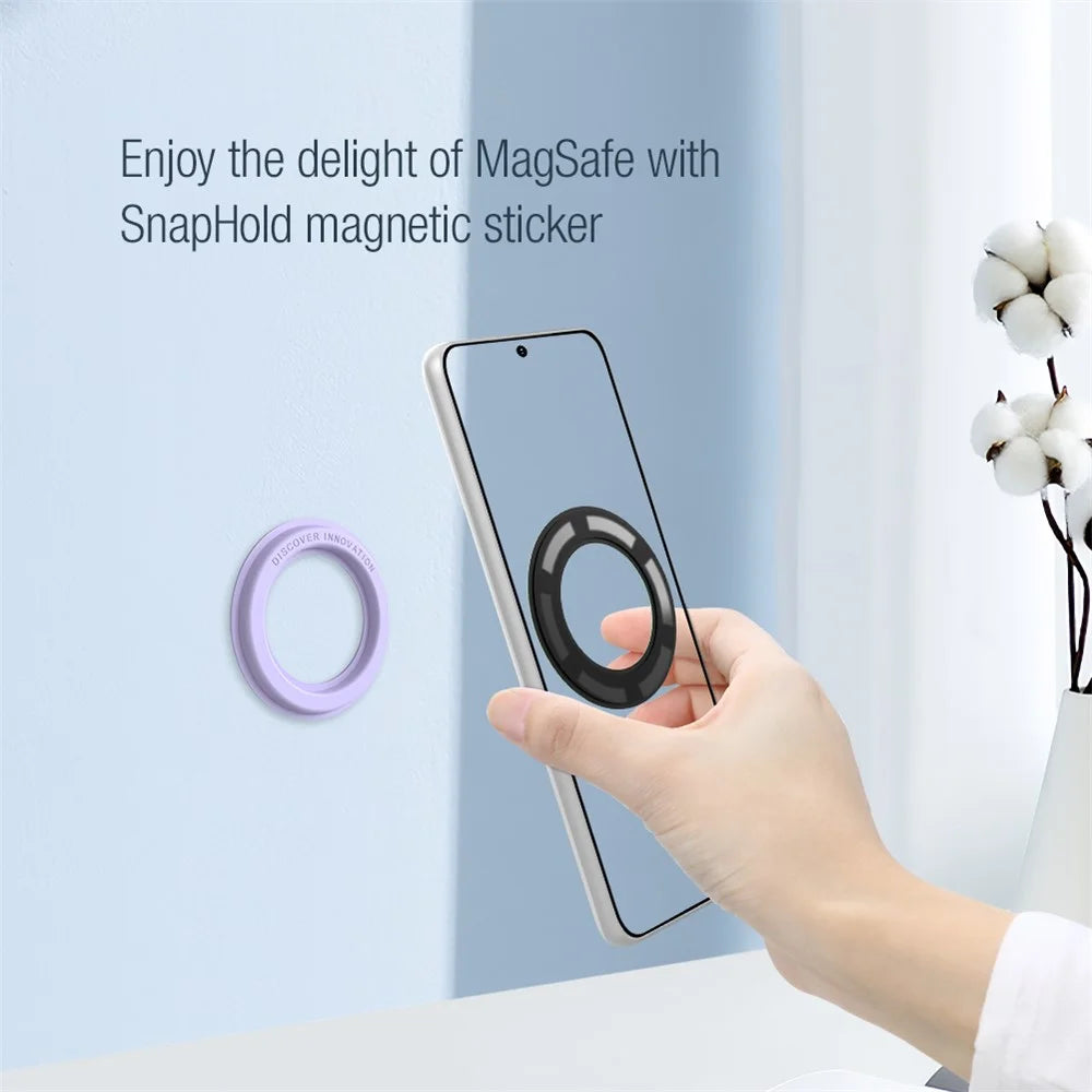 NILLKIN 2Pcs Universal Mobile Phone Round Magnetic Sticker Rings for Magsafe Wireless Charger - Blue - 5