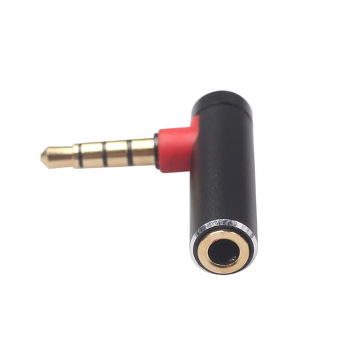 3.5mm Male to Female 90-Degree Adapter Converter for Headset Phone Laptop - Black - 1