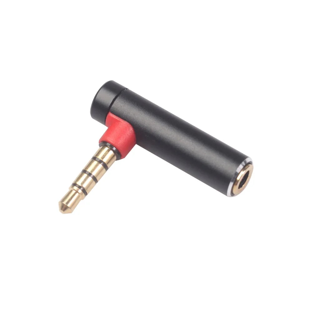 3.5mm Male to Female 90-Degree Adapter Converter for Headset Phone Laptop - Black - 2