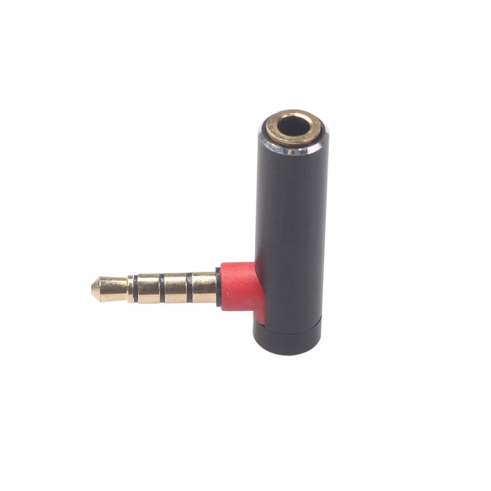 3.5mm Male to Female 90-Degree Adapter Converter for Headset Phone Laptop - Black - 3