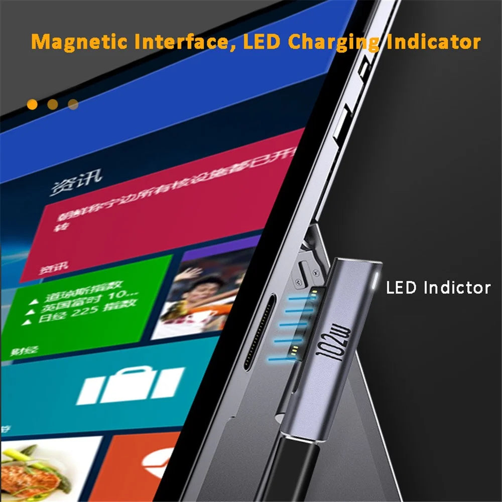 102W Type-C Female to Surface Charge Adapter USB-C PD Fast Charging Converter for Microsoft Surface - 5
