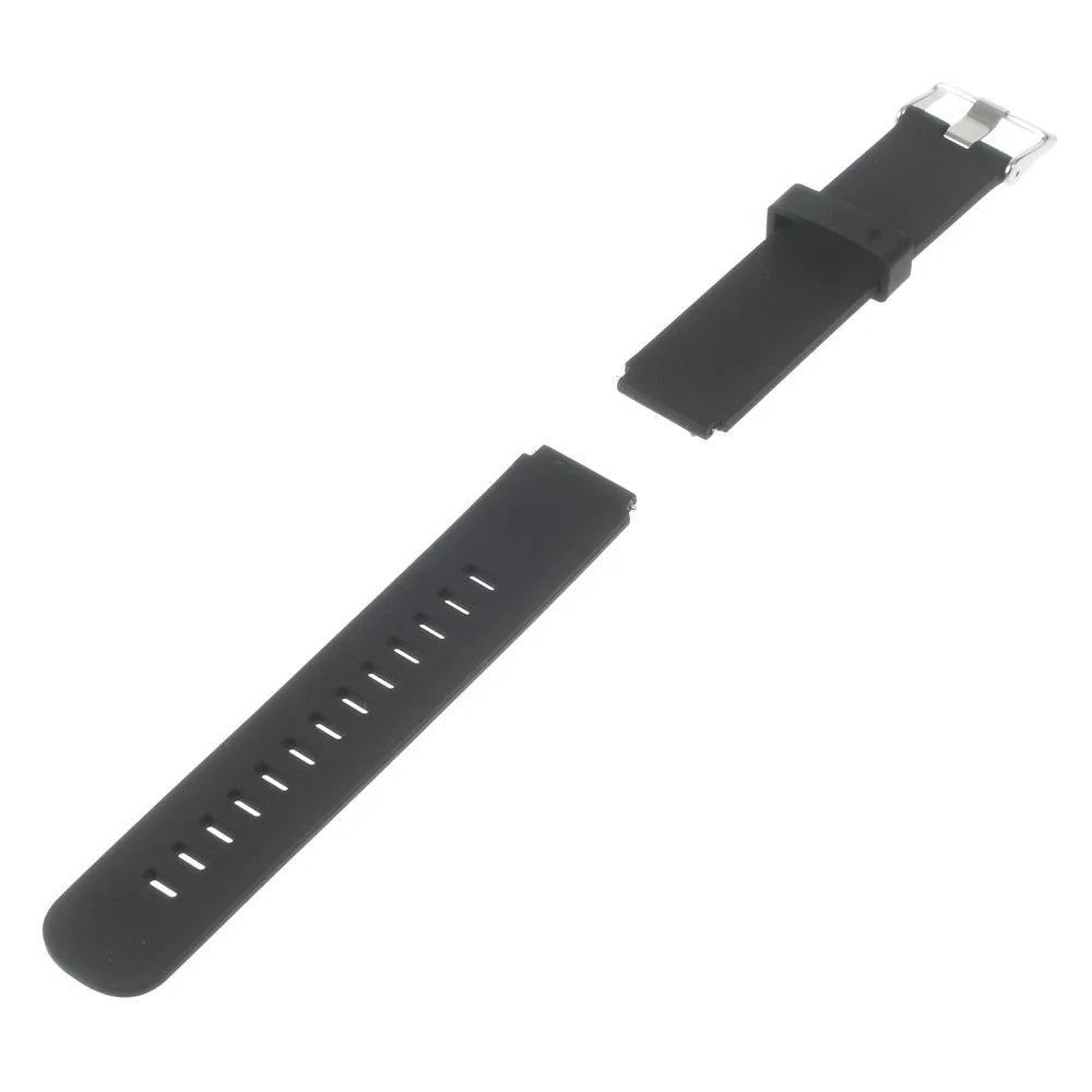 Silicone Watch Band Strap with Steel Buckle for Huawei Watch - Black - 2