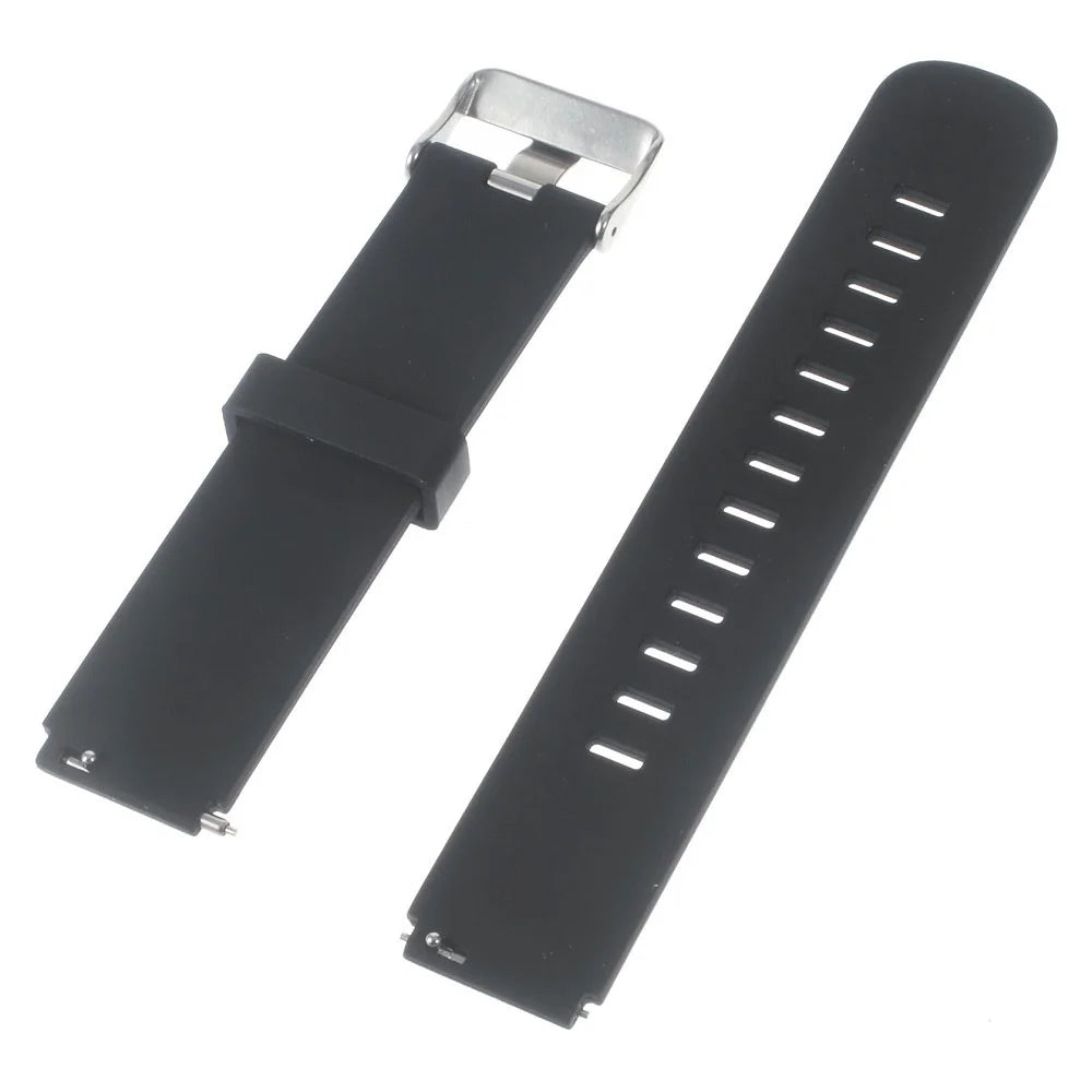 Silicone Watch Band Strap with Steel Buckle for Huawei Watch - Black - 3