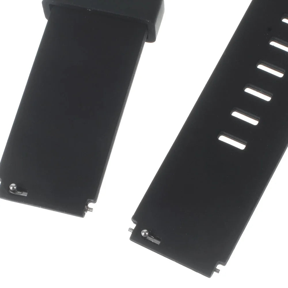 Silicone Watch Band Strap with Steel Buckle for Huawei Watch - Black - 4
