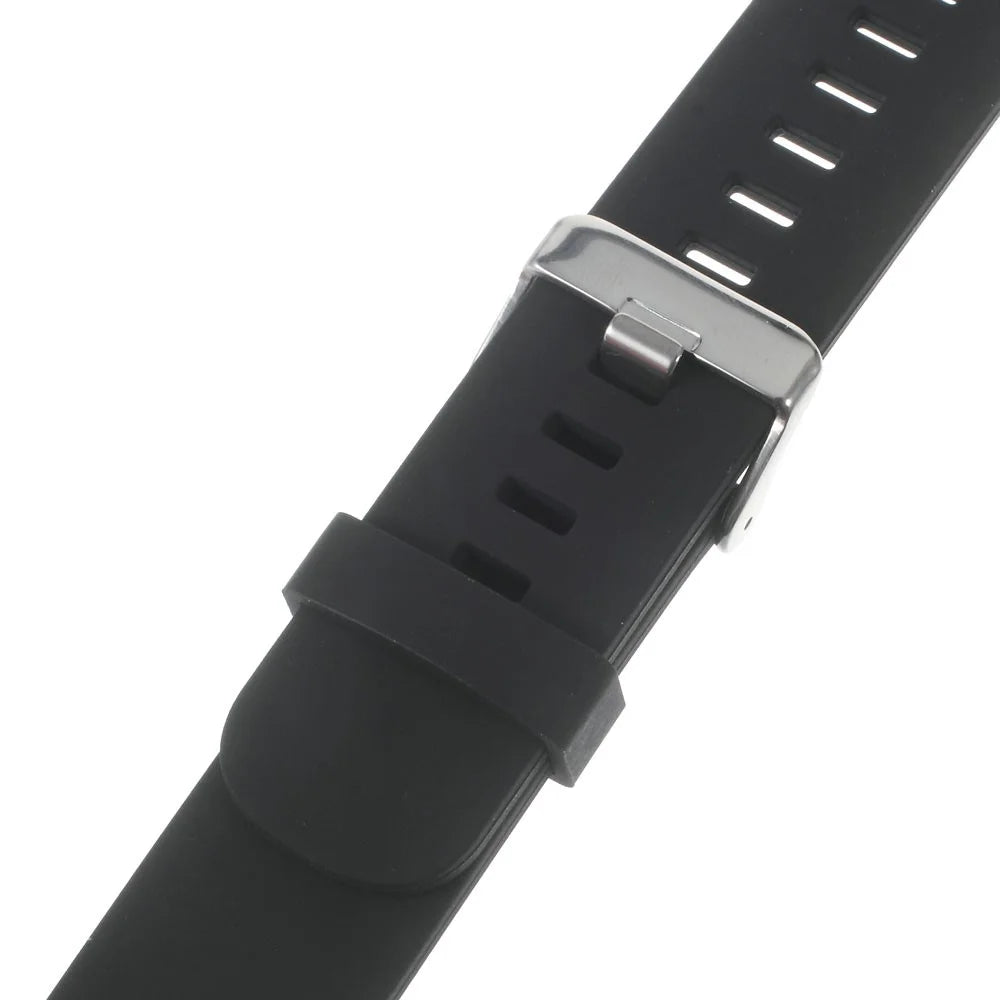 Silicone Watch Band Strap with Steel Buckle for Huawei Watch - Black - 5