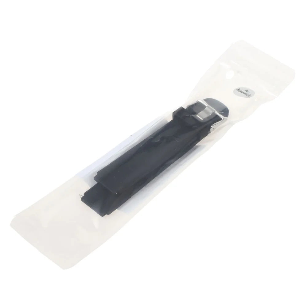 Silicone Watch Band Strap with Steel Buckle for Huawei Watch - Black - 6