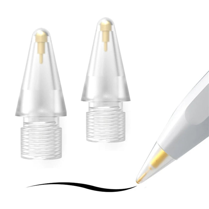 2Pcs/Set 7.0 Brass Spring Pencil Tips for Apple Pencil 1st Gen / 2nd Gen Transparent Pen Nibs Replacement Tips for iPad Pencil - 1