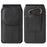 Vertical Cell Phone Waist Bag for 7.2-inch Phone, Cowhide Leather Belt Clip Pouch Case with Hook - Black - 1