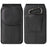 Cell Phone Belt Holster Universal 6.7-inch Phone Case Cowhide Leather Vertical Waist Pack Pouch with Hook - Black - 1