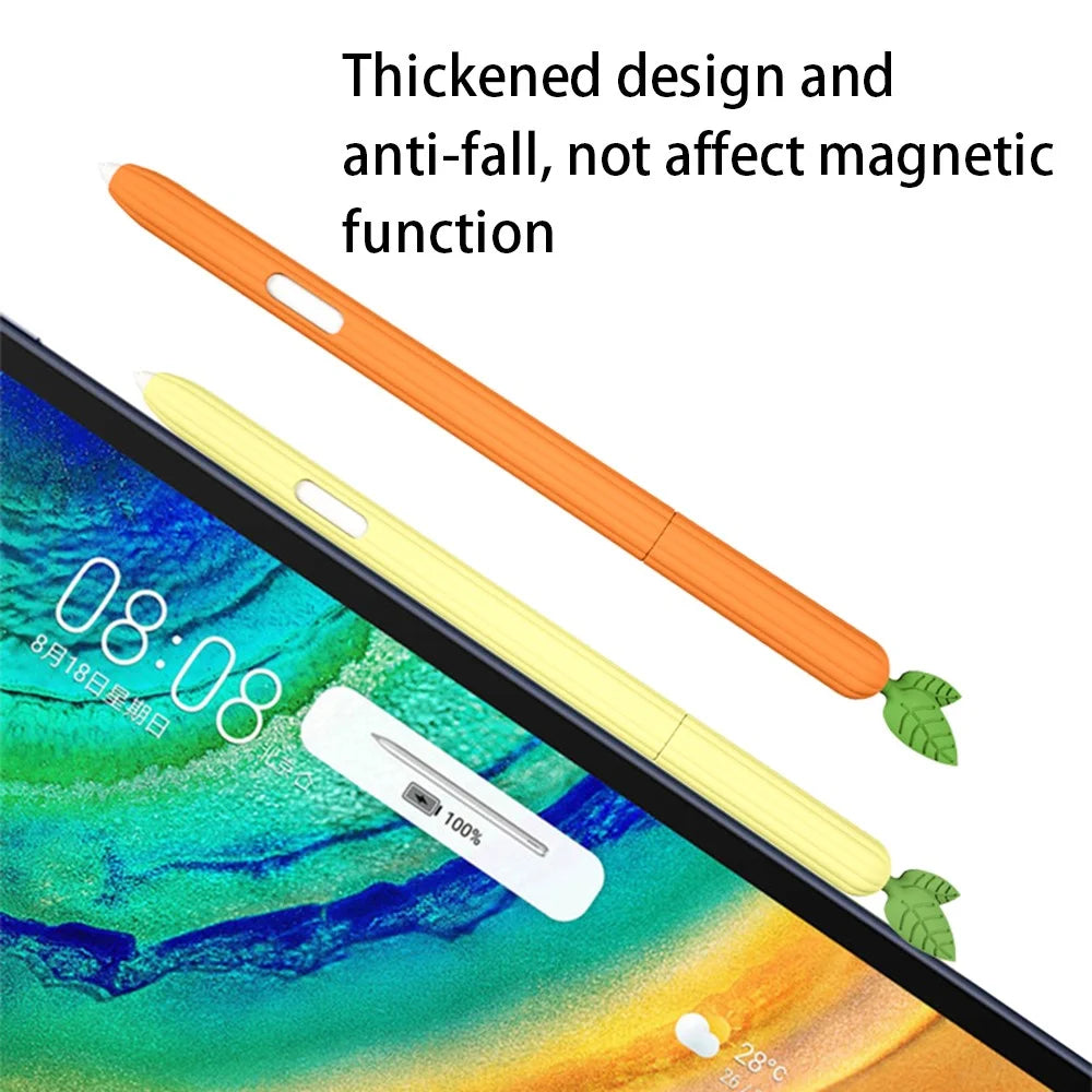 Vegetables Style Silicone Sleeve Case for Samsung Galaxy Tab S6 Lite/S6 Lite (2022), Pen Holder Protective Skin Cover - Orange - 3