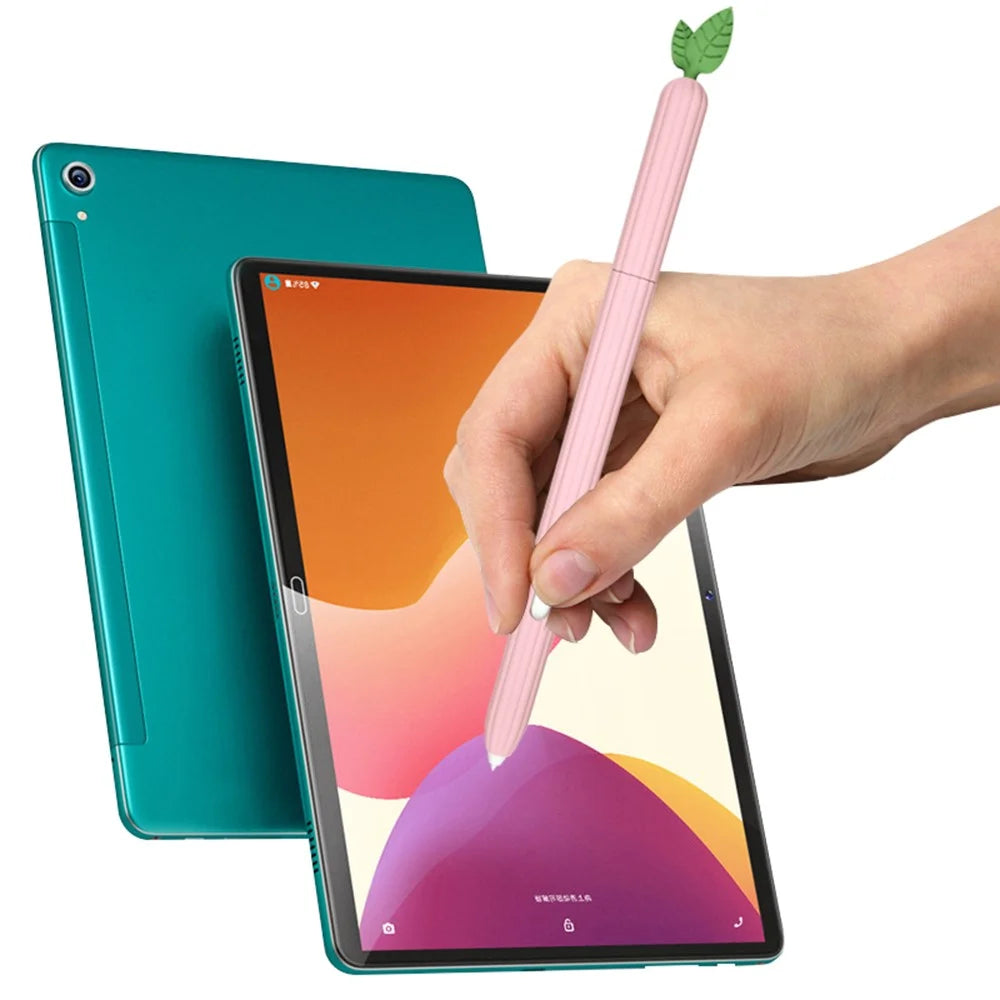 Vegetables Style Silicone Sleeve Case for Samsung Galaxy Tab S6 Lite/S6 Lite (2022), Pen Holder Protective Skin Cover - Orange - 5