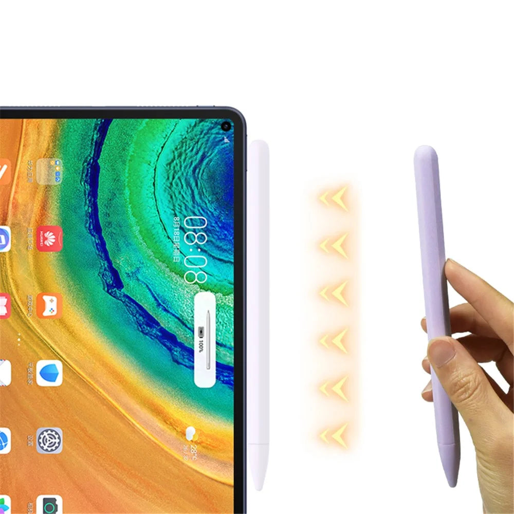 For Huawei M-Pencil 1st Generation Silicone Stylus Pen Cover Holder Anti-Slip Pen Sleeve with Protective Nib Cover - Midnight Blue - 3