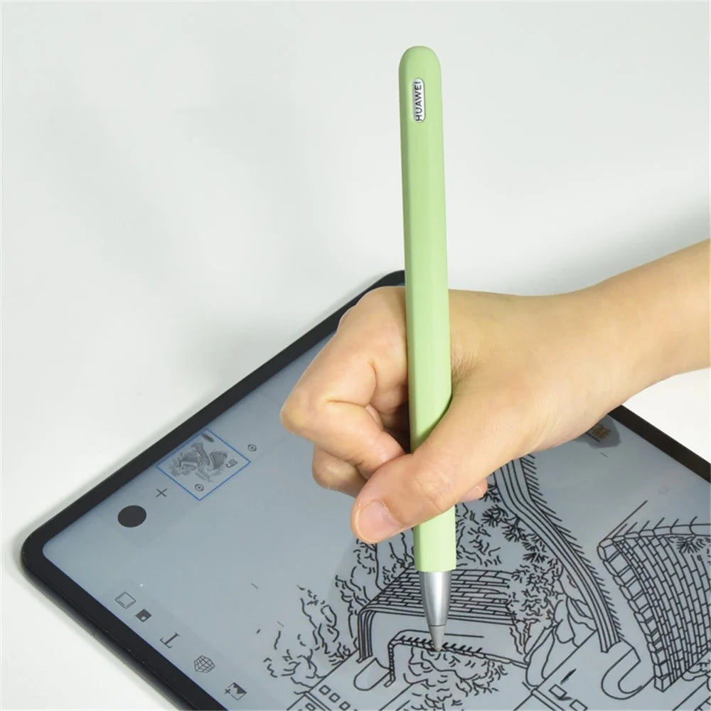 For Huawei M-Pencil 1st Generation Silicone Stylus Pen Cover Holder Anti-Slip Pen Sleeve with Protective Nib Cover - Midnight Blue - 6