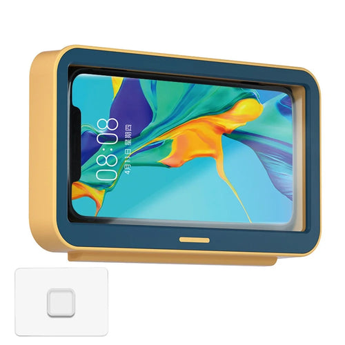 YJ-888 Shower Phone Holder for Bathroom Waterproof Case Wall Mount Phone Shelf with Touch Screen Anti-Fog Mobile Phone Holder Self Adhesive Storage Box - Blue - 1