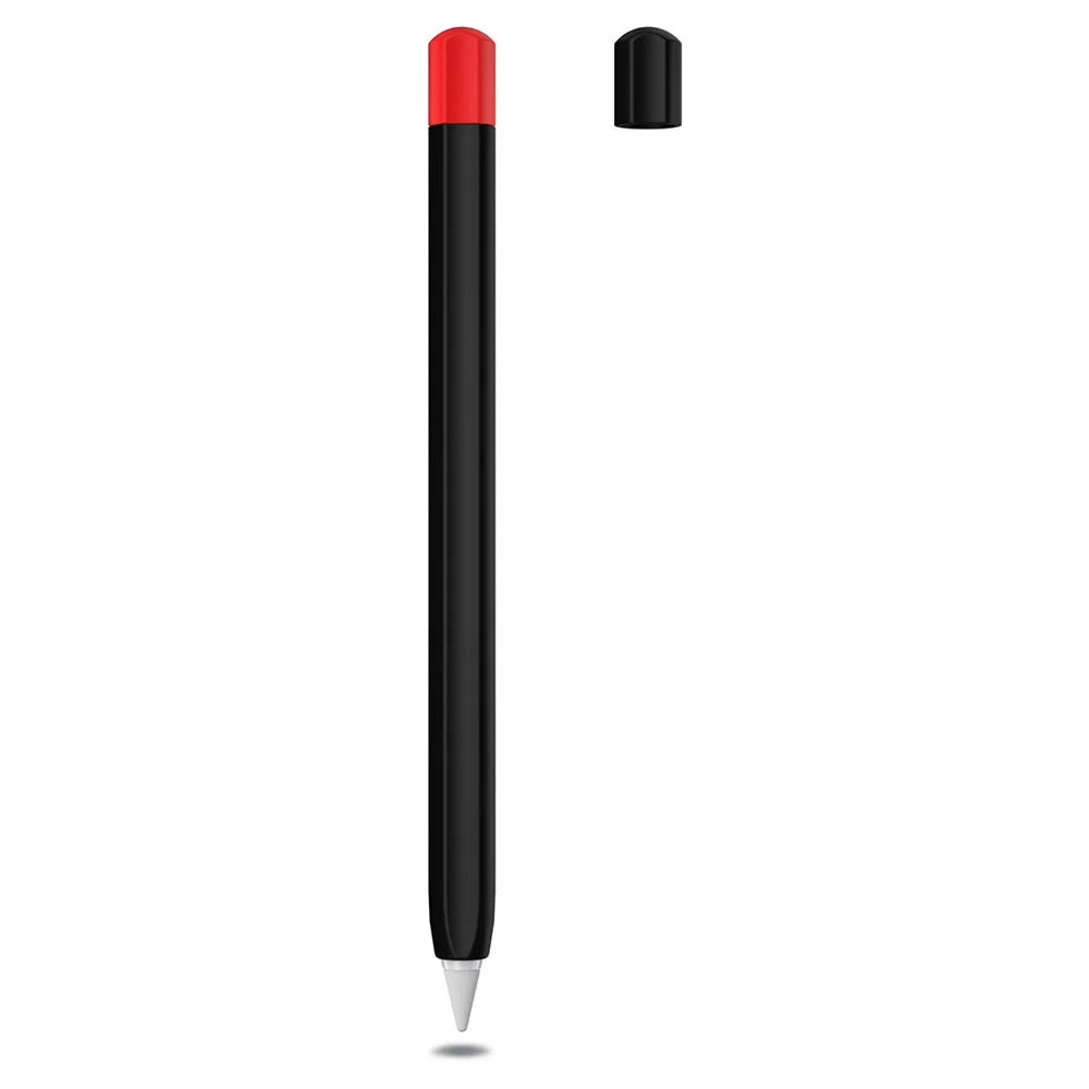 For Huawei M-Pencil 2nd Generation Stylus Liquid Silicone Sleeve Cover Soft Smooth Grip Anti-Slip Protective Skin Case with Pen Cap - Black - 1