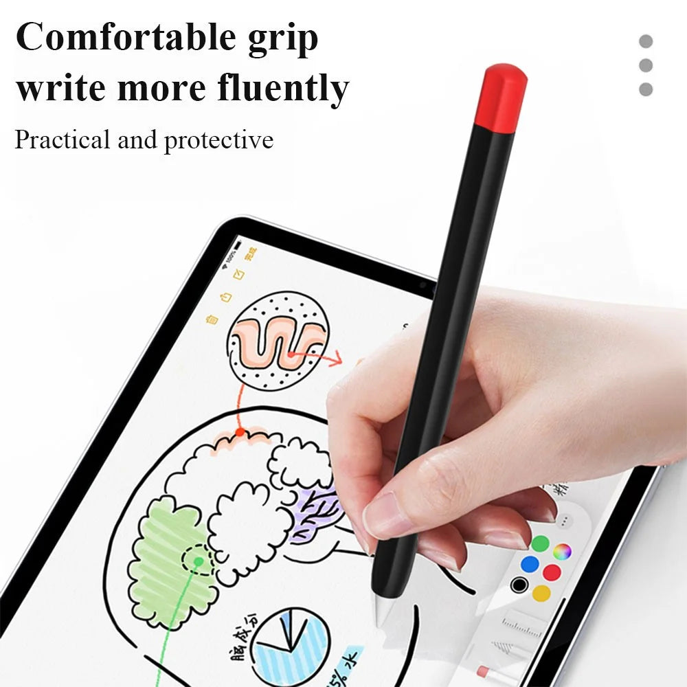 For Huawei M-Pencil 2nd Generation Stylus Liquid Silicone Sleeve Cover Soft Smooth Grip Anti-Slip Protective Skin Case with Pen Cap - Black - 4