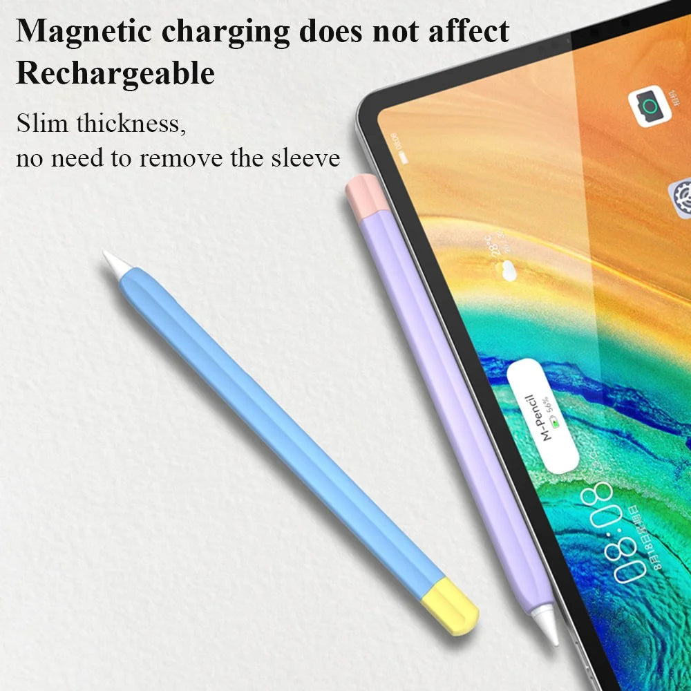 For Huawei M-Pencil 2nd Generation Stylus Liquid Silicone Sleeve Cover Soft Smooth Grip Anti-Slip Protective Skin Case with Pen Cap - Black - 5