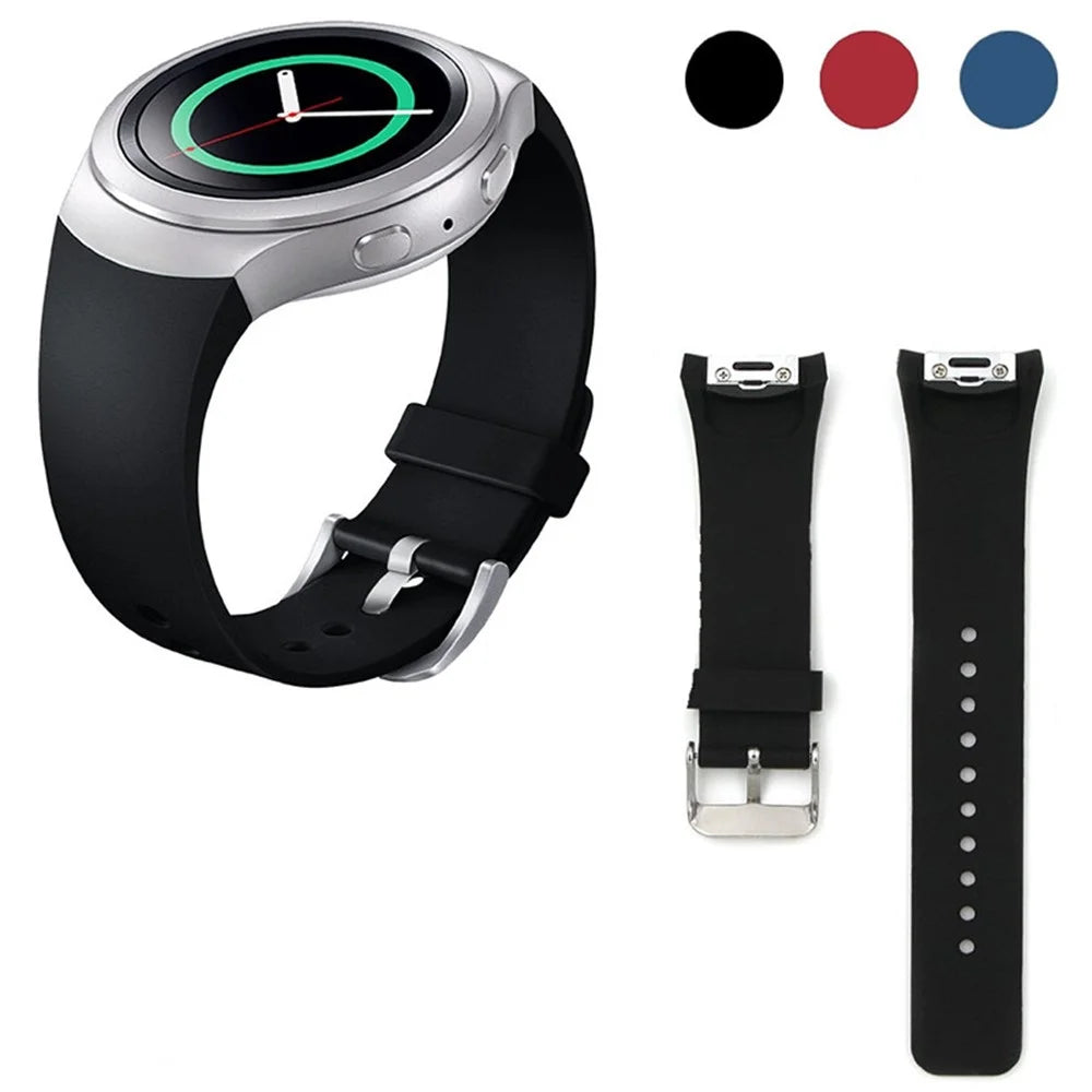 Silicone Watchband Wristband for Samsung Gear S2 SM-R720 - Black - 7