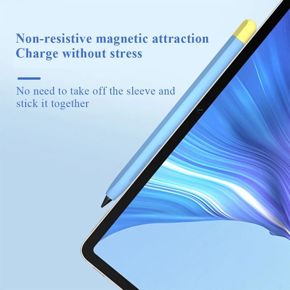 For Honor Magic-Pencil 2 Soft Liquid Silicone Sleeve Cover Pen Holder Protective Skin Case Non-Slip Smooth Grip Accessories with Pen Cap - Black - 4