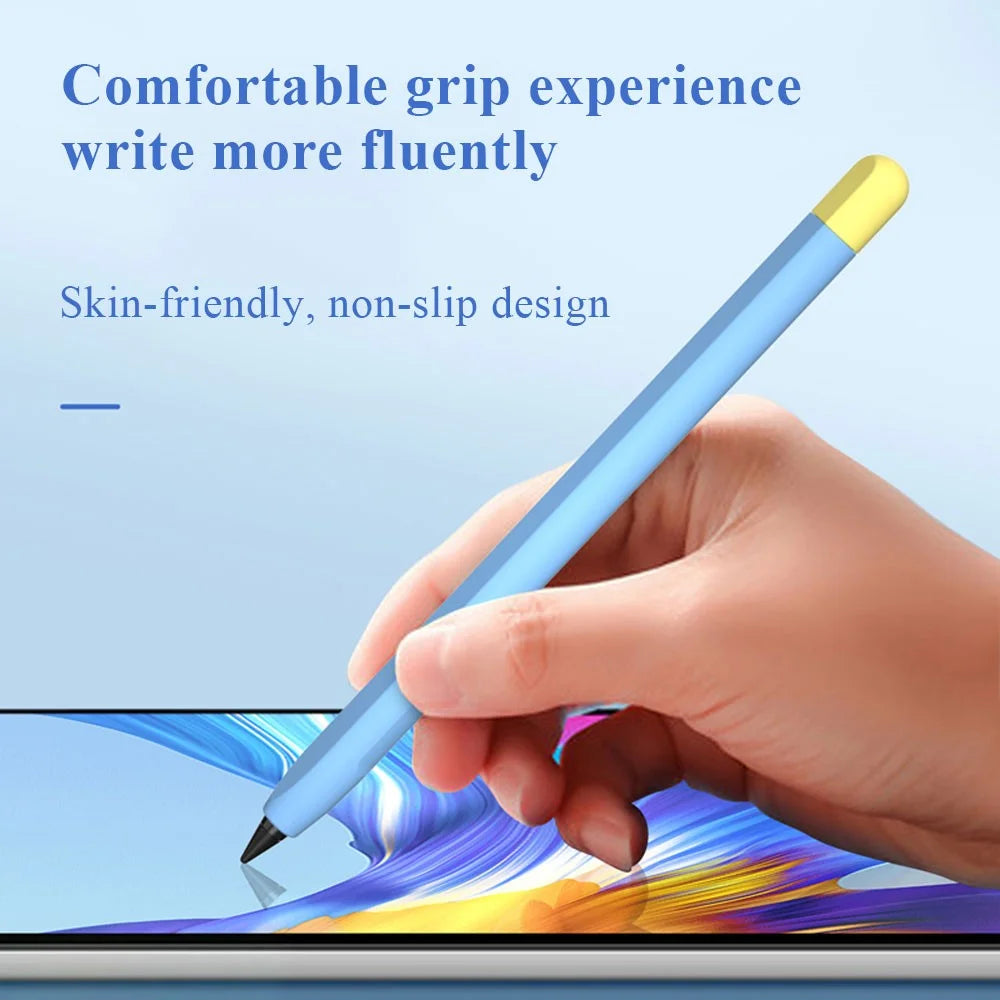 For Honor Magic-Pencil 2 Soft Liquid Silicone Sleeve Cover Pen Holder Protective Skin Case Non-Slip Smooth Grip Accessories with Pen Cap - Black - 5