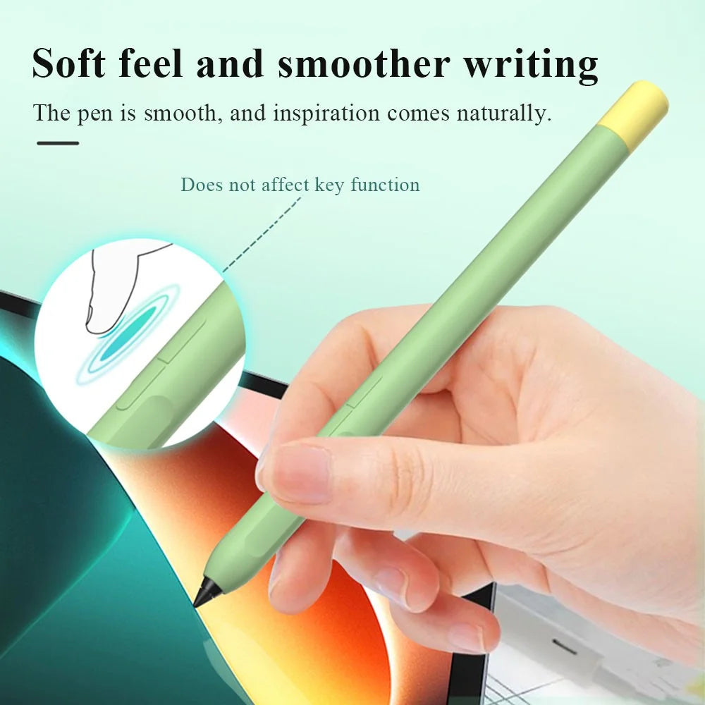 For Xiaomi Inspired Stylus Anti-Slip Case Liquid Silicone Holder Sleeve Skin Cover with Pen Cap - Sky Blue - 5