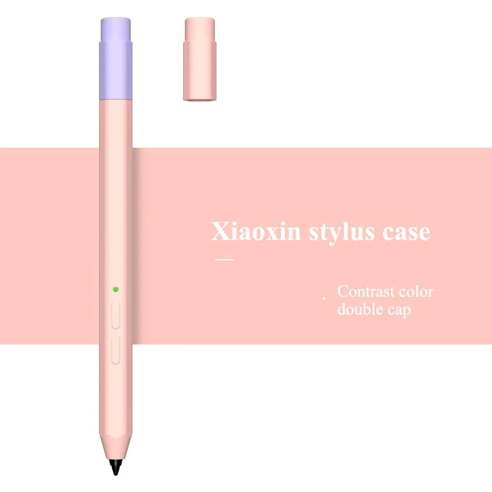 For Lenovo Xiaoxin Stylus Contrast Color Liquid Silicone Protective Pencil Case Wrap Cover Sleeve - Pink - 2