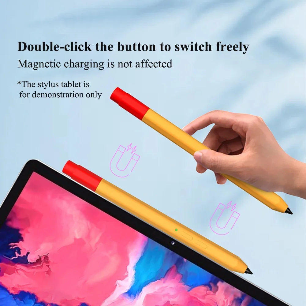 For Lenovo Xiaoxin Stylus Contrast Color Liquid Silicone Protective Pencil Case Wrap Cover Sleeve - Pink - 5
