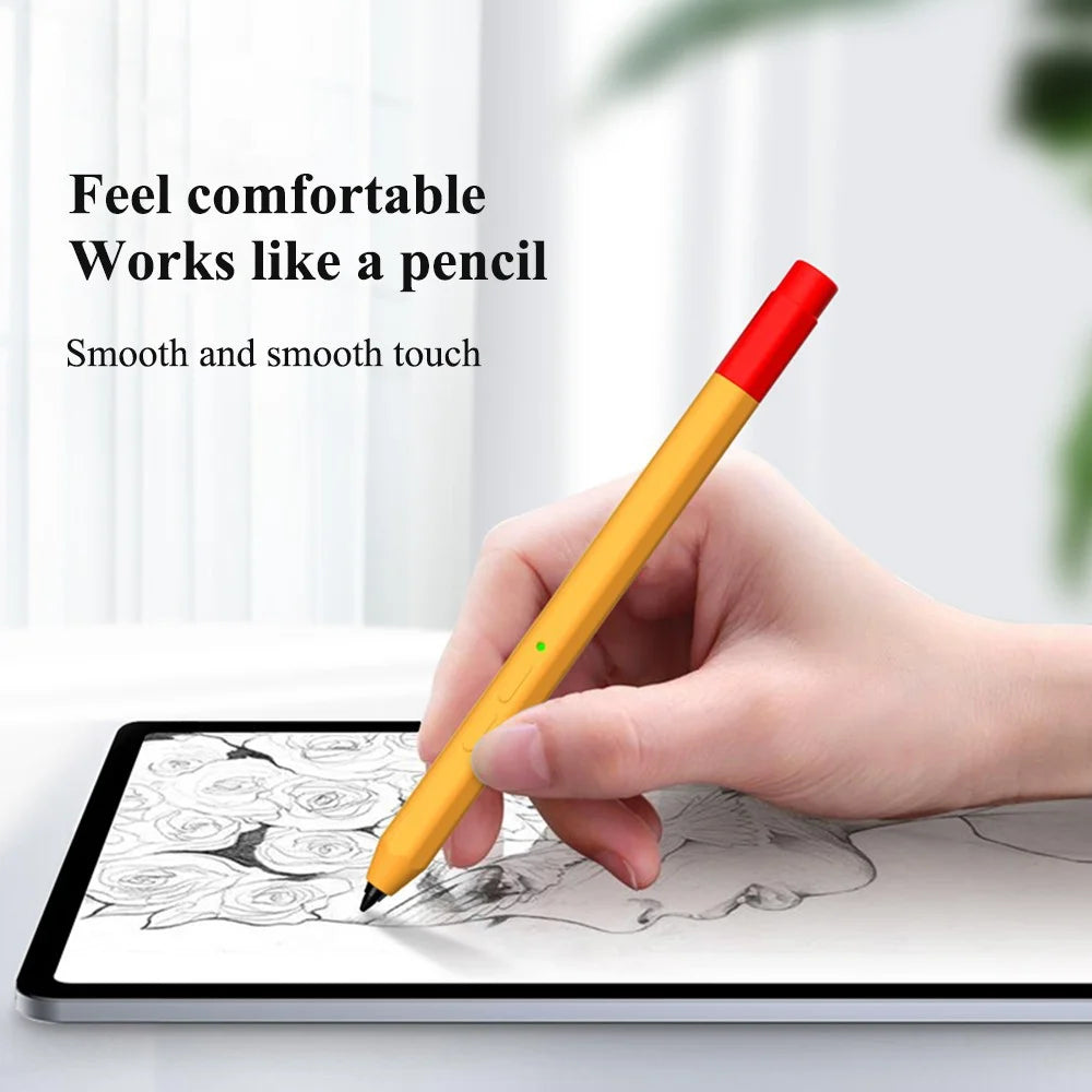 For Lenovo Xiaoxin Stylus Contrast Color Liquid Silicone Protective Pencil Case Wrap Cover Sleeve - Pink - 6