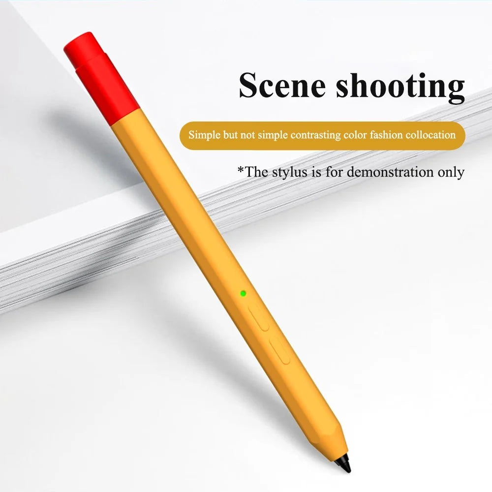 For Lenovo Xiaoxin Stylus Contrast Color Liquid Silicone Protective Pencil Case Wrap Cover Sleeve - Pink - 7